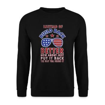 Instead Of Build Back - Unisex Sweatshirt - black - Front - Alina (178cm) & Michal (187cm)