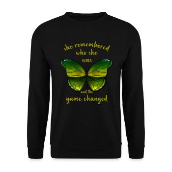 Elle s’est souvenue de qui elle était et le jeu a changé - Sweat-shirt Unisexe - noir - Devant - Alina (178cm) & Michal (187cm)