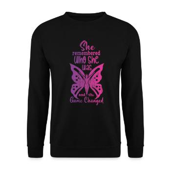 She Remembered Who She Was And The Game Changed - Unisex Sweatshirt - black - Front - Alina (178cm) & Michal (187cm)