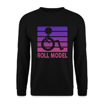 Roll Model Disability Awareness PWD Wheelchair - Unisex Sweatshirt - black - Front - Alina (178cm) & Michal (187cm)