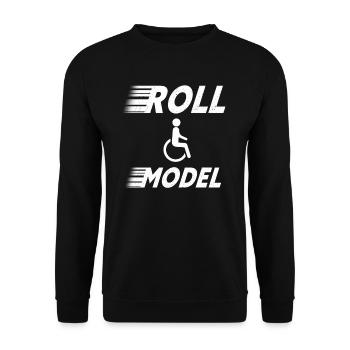 Roll Model Disability Awareness PWD Wheelchair - Unisex Sweatshirt - black - Front - Alina (178cm) & Michal (187cm)