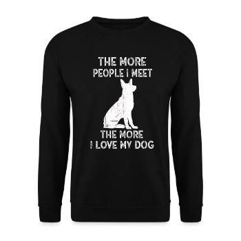 The More People I Meet The More I Like My Dog - Unisex Sweatshirt - black - Front - Alina (178cm) & Michal (187cm)