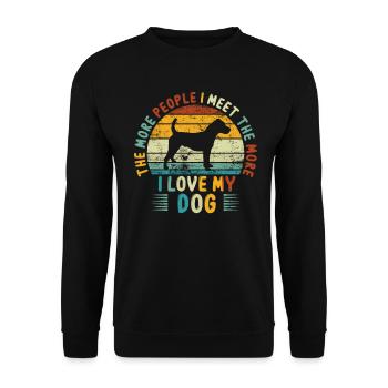 The More People I Meet The More I Like My Dog - Unisex Sweatshirt - black - Front - Alina (178cm) & Michal (187cm)