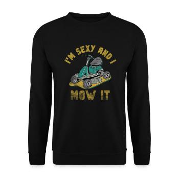 Je suis sexy et je le tonds Tondre la pelouse Jardinage Amoureux - Sweat-shirt Unisexe - noir - Devant - Alina (178cm) & Michal (187cm)