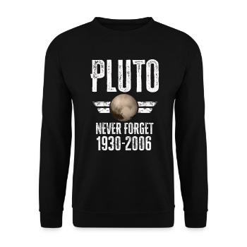 N’oubliez jamais Pluto Design Retro Style Funny Space - Sweat-shirt Unisexe - noir - Devant - Alina (178cm) & Michal (187cm)