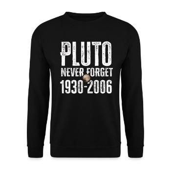 N’oubliez jamais Pluto Design Retro Style Funny Space - Sweat-shirt Unisexe - noir - Devant - Alina (178cm) & Michal (187cm)