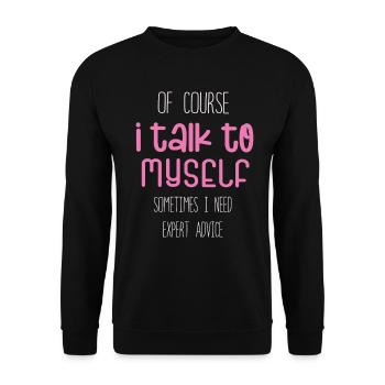 Bien sûr, je me parle parfois à moi-même - Sweat-shirt Unisexe - noir - Devant - Alina (178cm) & Michal (187cm)
