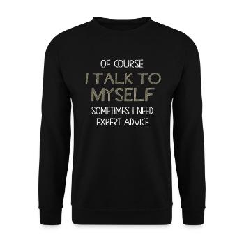 Bien sûr, je me parle parfois à moi-même - Sweat-shirt Unisexe - noir - Devant - Alina (178cm) & Michal (187cm)