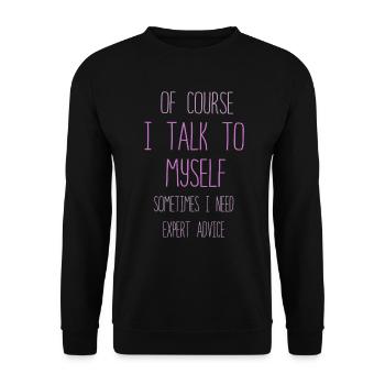 Bien sûr, je me parle parfois à moi-même - Sweat-shirt Unisexe - noir - Devant - Alina (178cm) & Michal (187cm)