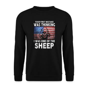 Your first Mistake was thinking I was a Sheep - Unisex Sweatshirt - black - Front - Alina (178cm) & Michal (187cm)