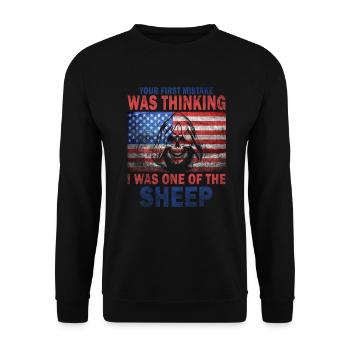 Your first Mistake was thinking I was a Sheep - Unisex Sweatshirt - black - Front - Alina (178cm) & Michal (187cm)