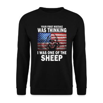 Your first Mistake was thinking I was a Sheep - Unisex Sweatshirt - black - Front - Alina (178cm) & Michal (187cm)