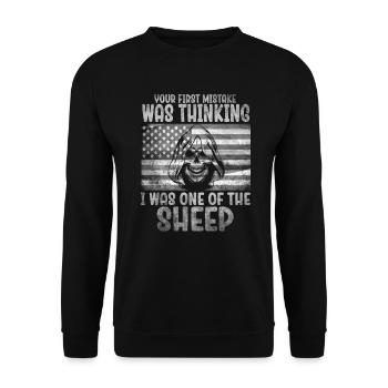 Your first Mistake was thinking I was a Sheep - Unisex Sweatshirt - black - Front - Alina (178cm) & Michal (187cm)