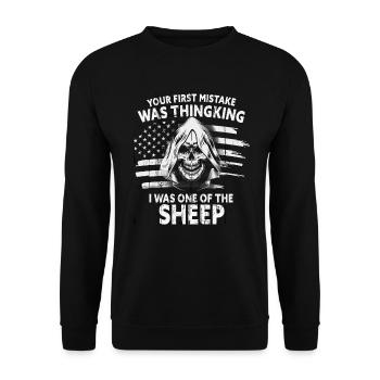Your first Mistake was thinking I was a Sheep - Unisex Sweatshirt - black - Front - Alina (178cm) & Michal (187cm)