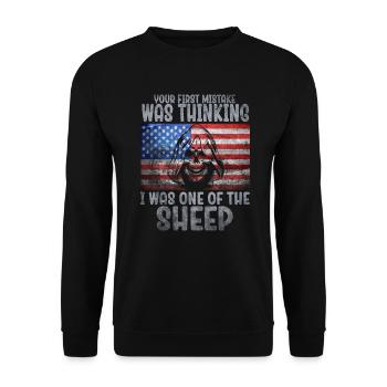Your first Mistake was thinking I was a Sheep - Unisex Sweatshirt - black - Front - Alina (178cm) & Michal (187cm)
