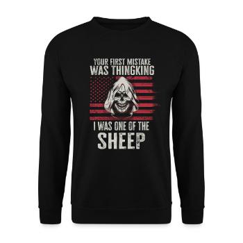Your first Mistake was thinking I was a Sheep - Unisex Sweatshirt - black - Front - Alina (178cm) & Michal (187cm)