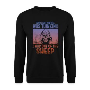 Your first Mistake was thinking I was a Sheep - Unisex Sweatshirt - black - Front - Alina (178cm) & Michal (187cm)