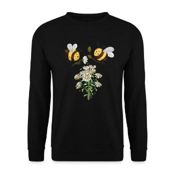 Marguerites Daisy Summer Daisies Flower Garden - Unisex Pullover - Schwarz - Vorne - Alina (178cm) & Michal (187cm)