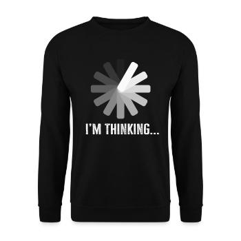 I'm Thinking Stand By, I'm Processing This - Unisex Pullover - Schwarz - Vorne - Alina (178cm) & Michal (187cm)