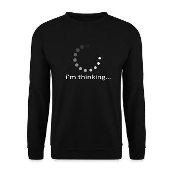 I'm Thinking Stand By, I'm Processing This - Unisex Pullover - Schwarz - Vorne - Alina (178cm) & Michal (187cm)