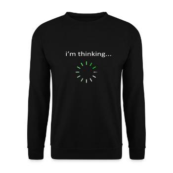 I'm Thinking Stand By, I'm Processing This - Unisex Pullover - Schwarz - Vorne - Alina (178cm) & Michal (187cm)