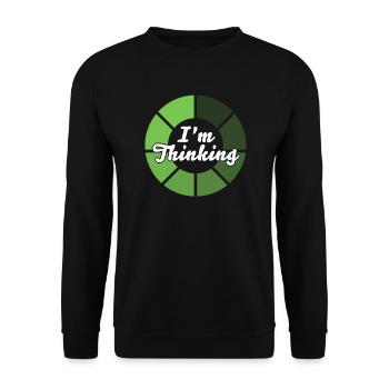 I'm Thinking Stand By, I'm Processing This - Unisex Pullover - Schwarz - Vorne - Alina (178cm) & Michal (187cm)