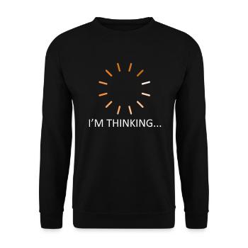 I'm Thinking Stand By, I'm Processing This - Unisex Pullover - Schwarz - Vorne - Alina (178cm) & Michal (187cm)