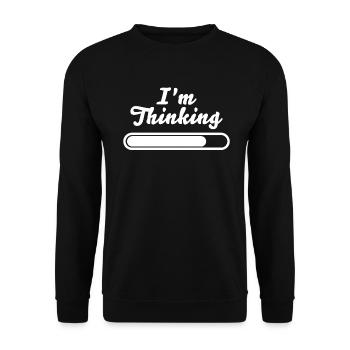 I'm Thinking Stand By, I'm Processing This - Unisex Pullover - Schwarz - Vorne - Alina (178cm) & Michal (187cm)