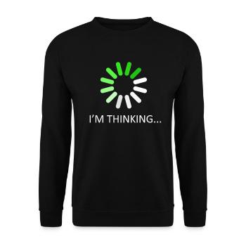 I'm Thinking Stand By, I'm Processing This - Unisex Pullover - Schwarz - Vorne - Alina (178cm) & Michal (187cm)