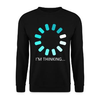I'm Thinking Stand By, I'm Processing This - Unisex Pullover - Schwarz - Vorne - Alina (178cm) & Michal (187cm)