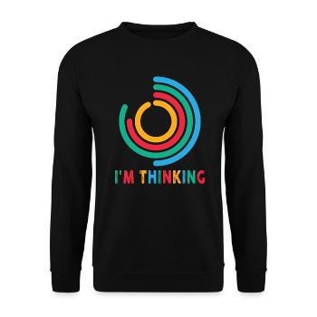 I'm Thinking Stand By, I'm Processing This - Unisex Pullover - Schwarz - Vorne - Alina (178cm) & Michal (187cm)