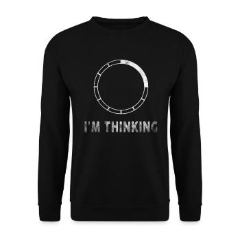 I'm Thinking Stand By, I'm Processing This - Unisex Pullover - Schwarz - Vorne - Alina (178cm) & Michal (187cm)