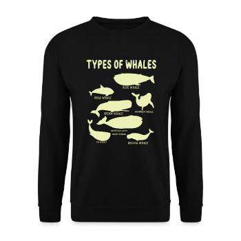Types of Whales Whale Lovers Whales Species - Unisex Sweatshirt - black - Front - Alina (178cm) & Michal (187cm)