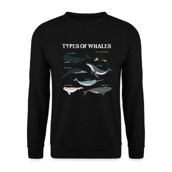 Types of Whales Whale Lovers Whales Species - Unisex Sweatshirt - black - Front - Alina (178cm) & Michal (187cm)