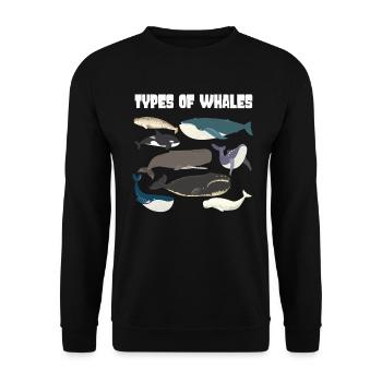 Types of Whales Whale Lovers Whales Species - Unisex Sweatshirt - black - Front - Alina (178cm) & Michal (187cm)