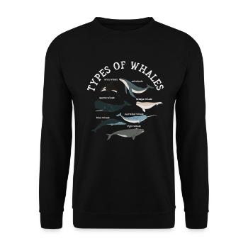 Types of Whales Whale Lovers Whales Species - Unisex Sweatshirt - black - Front - Alina (178cm) & Michal (187cm)