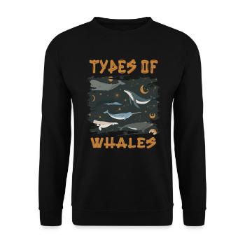 Types of Whales Whale Lovers Whales Species - Unisex Sweatshirt - black - Front - Alina (178cm) & Michal (187cm)