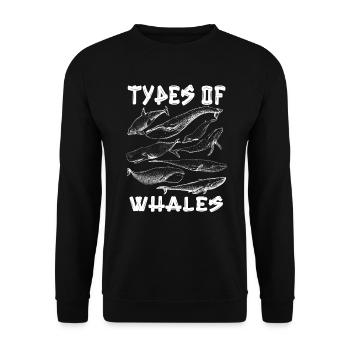 Types of Whales Whale Lovers Whales Species - Unisex Sweatshirt - black - Front - Alina (178cm) & Michal (187cm)