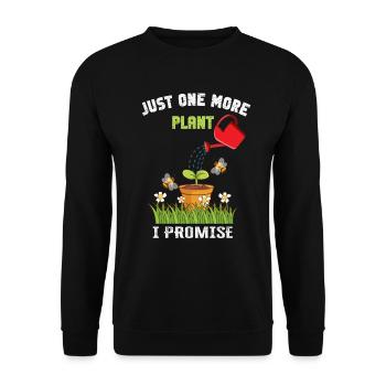 Just One More Plant I Promise Plantaholic Therapy - Unisex Sweatshirt - black - Front - Alina (178cm) & Michal (187cm)