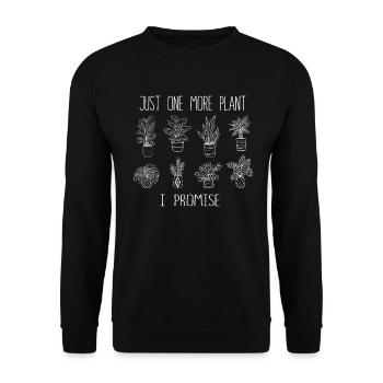 Just One More Plant I Promise Plantaholic Therapy - Unisex Sweatshirt - black - Front - Alina (178cm) & Michal (187cm)