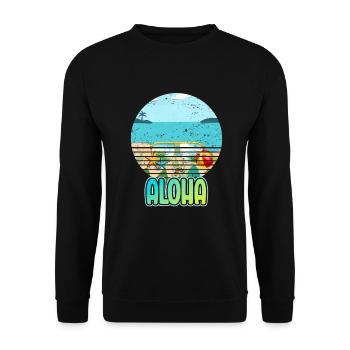 Aloha Beaches Tropical Hawaiian Summer Island - Unisex Pullover - Schwarz - Vorne - Alina (178cm) & Michal (187cm)