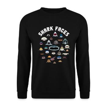 Types Of Shark Faces. Shark Face Identification - Unisex Sweatshirt - black - Front - Alina (178cm) & Michal (187cm)