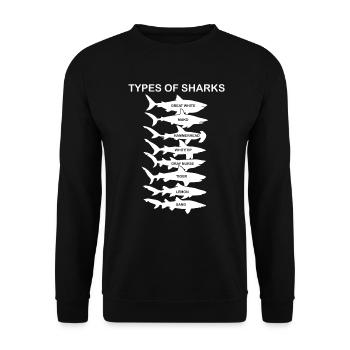 Types of Sharks - Unisex Pullover - Schwarz - Vorne - Alina (178cm) & Michal (187cm)