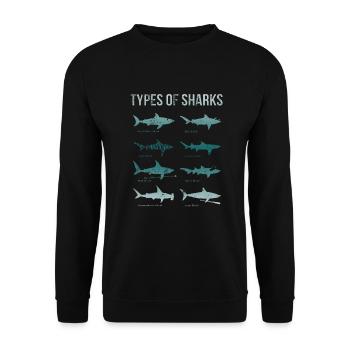 Types of Sharks - Unisex Pullover - Schwarz - Vorne - Alina (178cm) & Michal (187cm)