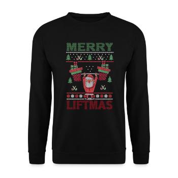 Merry Liftmas - Christmas Bodybuilder Gym Workout - Unisex Sweatshirt - black - Front - Alina (178cm) & Michal (187cm)