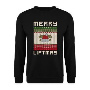 Merry Liftmas - Christmas Bodybuilder Gym Workout - Unisex Sweatshirt - black - Front - Alina (178cm) & Michal (187cm)