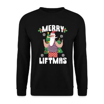 Merry Liftmas - Christmas Bodybuilder Gym Workout - Unisex Sweatshirt - black - Front - Alina (178cm) & Michal (187cm)