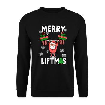 Merry Liftmas - Christmas Bodybuilder Gym Workout - Unisex Sweatshirt - black - Front - Alina (178cm) & Michal (187cm)