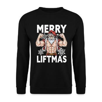 Merry Liftmas - Christmas Bodybuilder Gym Workout - Unisex Sweatshirt - black - Front - Alina (178cm) & Michal (187cm)