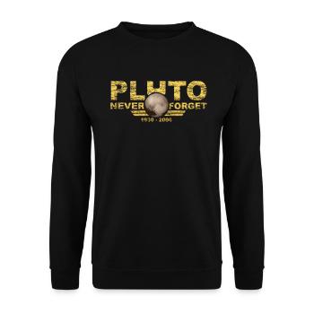 Never Forget Pluto Design Retro Style Funny Space - Unisex Sweatshirt - black - Front - Alina (178cm) & Michal (187cm)